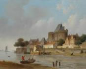 巴斯勒莫斯 约翰内斯 范 霍夫 : Het IJsselfront van Deventer met de Vispoort